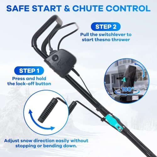 Garvee 40V 20" Cordless Snow Blower, Electric Snow Thrower Machine,Blue