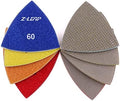 Triangle Diamond Sandpaper Sheet Discs Sanding Pads for for Grinding Stone Glass Ceramic 3"(80mm) Mix Grit/4pcs