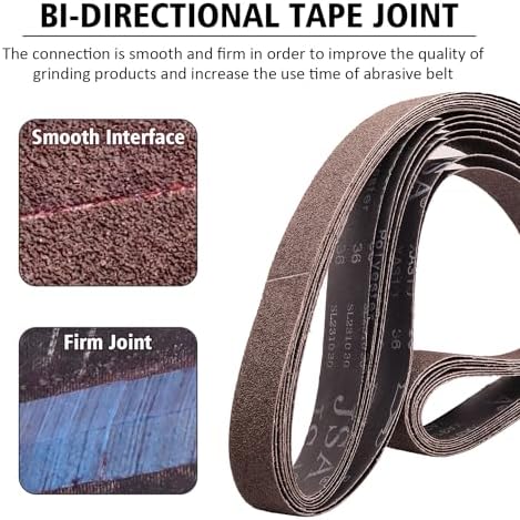 2 x 72 Inch Sanding Belts for Metal Grinding, 36 Grit, 6 Pack