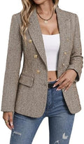 Mina Self 2026 Women's Fall Tweed Blazer Plaid Jacket Business Casual Coat