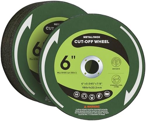 25 PCS Cut Off Wheels 6" x.045 x7/8" Cutting Discs for Angle Grinders 6 Inch Metal and Stainless Steel Cutting Wheel