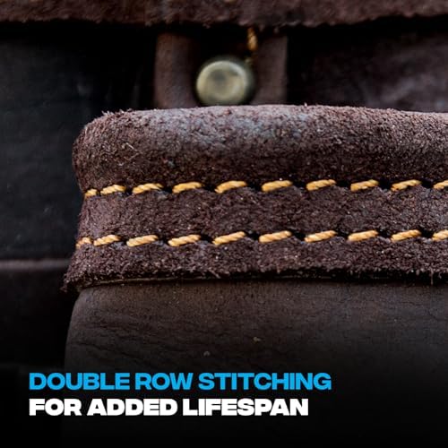 Ox Pro Full Grain Leather Tool Pouches - Made with Double Stitching and Rivet Reinforced Pockets