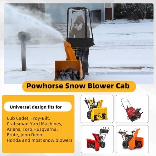 Snow Blower Cab Enclosure Canopy Cover, Blocks Flying Snow