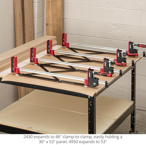 Woodpeckers Xpander Clamp System for Easy Handling and Automatic Spacing of Parallel Jaw Clamps, Aligns and Holds 24"-40" Clamps for Panel Glue-Ups, USA-Made XPANDER-2430