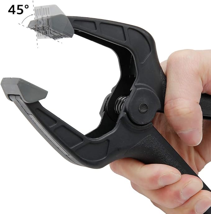 Amazon Basics 14-Piece Nylon Spring Clamp Set for Photography, Woodworking and Crafts, 6 Pack of 3-3/8-inch, 4 Pack of 4-1/2-inch, 4 Pack of 6-1/2-inch, Black/Grey