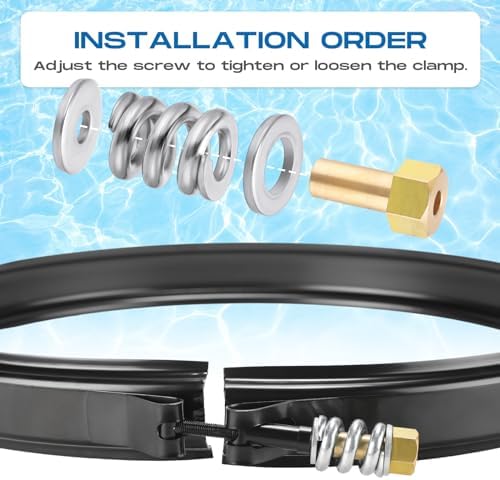 JaGely 190003 Pool Filter Tension Control Clamp Kit Compatible with Pentair, Fns Plus, Clean and Clear Plus with 194997 Machined Nut Replacement and 53108900 Spring Barrel Nut Part for Pool Spa Filter