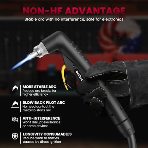 Bestarc Plasma Cutter, [Blow Back Pilot Arc][Large LED][Air Sensor]