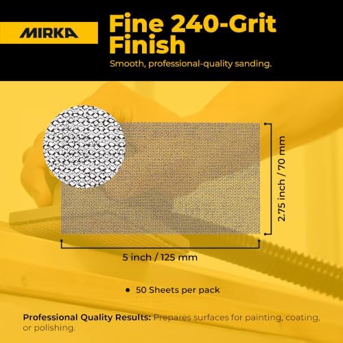 Mirka Abranet Sanding Discs 2.75x5 Inch Hook and Loop 50 Pack