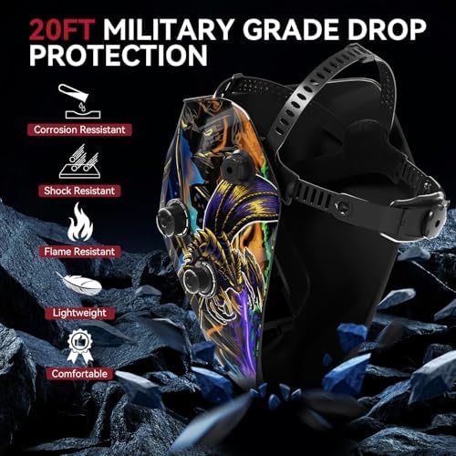ARCCAPTAIN Auto Darkening Welding Helmet, 3.94"X3.66" Large Viewing Screen
