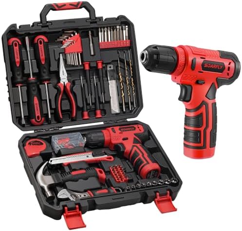 157-Piece Tool Set, 8V Cordless Drill Set, Hand Tool Kit for Men and Women