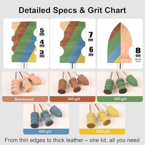 Leather Burnishing Bits for Rotary Tools – Complete Edge Finishing