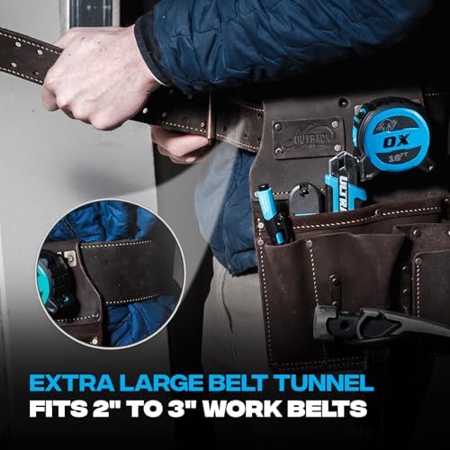 Ox Pro Full Grain Leather Tool Pouches - Made with Double Stitching and Rivet Reinforced Pockets