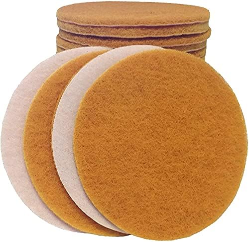 Starcke Premium 6 Inch Non Woven Surface Conditioning Discs - for Dry Sanding Countertops, Auto Body Repair, Marine, Paint, Plastics, Metal and Fiberglass (50 Pack, Gold - 1000-1200 Grit)