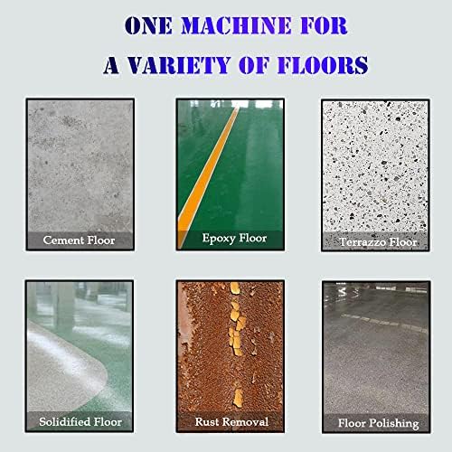 Floor Grinder Ground Polishing Machine Hand-Push Cement Ground Grinder Concrete 20L Dust-free Grinding Machine with 4-head Grinding Chassis, 220V 4KW