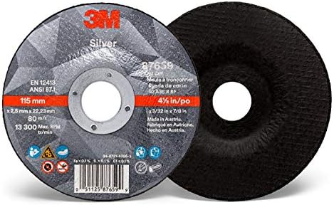 3M Silver Cut-Off Wheel, 87659, 36+, T27, 4.5 in x 3/32 in x 7/8 in