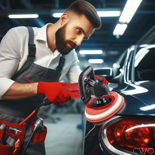 Electric Rotary Polisher/Sander Compatible with Bauer 12 Amp 7 In Variable Speed Corded Rotary Polisher/Sander (1913E-B) - Compatible with 3M, Meguiar's, Chemical Guys, Rupes & Wolfgang Polishing Pads