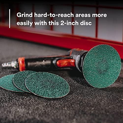 3M Green Corps Roloc Disc, 36525, 40 Grit, 2 in, 25 Discs
