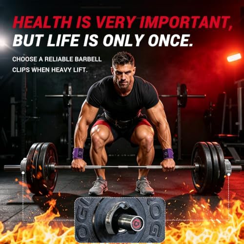 Keppi Fitness Barbell Clamps 2 Inch, Open Collar Magnetic Aluminum for Gym