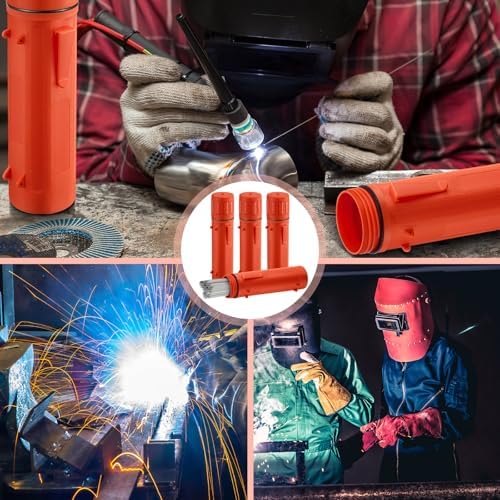 Zonon 4 Pcs Welding Rod Storage Tube 14 Inch Tig Rod Holder, Orange