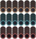 90PCS 2 inch Quick Change Assorted Grit Surface Conditioning Discs with 1/4" Shank Holder Snap-On Grinding Disc for Die Grinder Sanding Disc for Strip Polish Burr Finish-Fine Medium Coarse Set