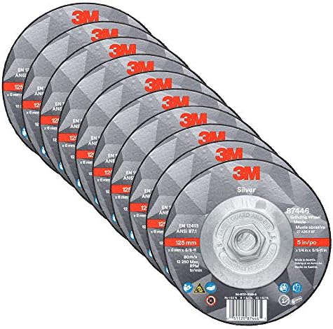 3M Silver Depressed Center Grinding Wheel, 87446, 36+, T27 Quick Change