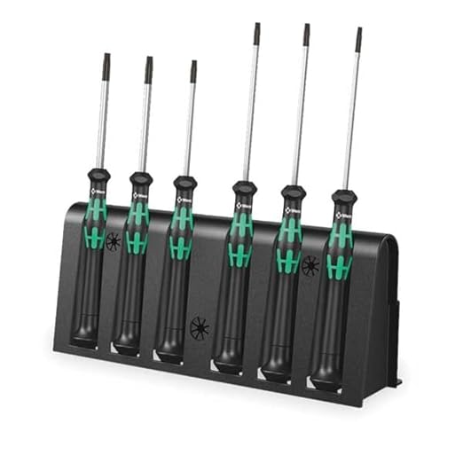 Wera 2067/6 Kraftform Micro Torx BO Tamper-Resistant Electronics Screwdriver Set and Rack, 6-Piece