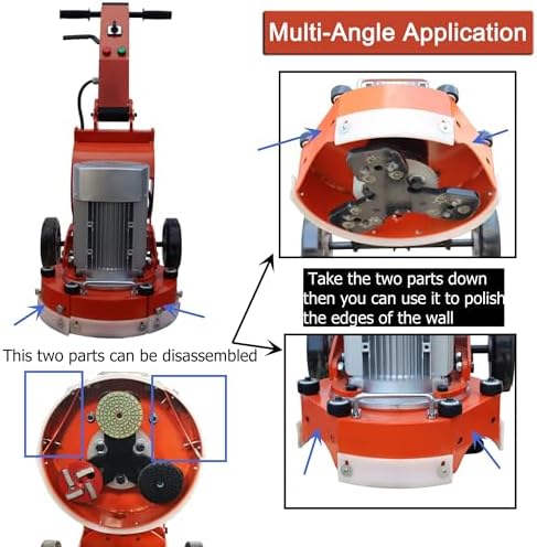 INTBUYING Concrete Floor Grinder Machine Hand-push Concrete Cement Ground Grinder Epoxy Terrazzo Marble Paint Removal Foldable Design Floor Grinder Grinding Machine 220v