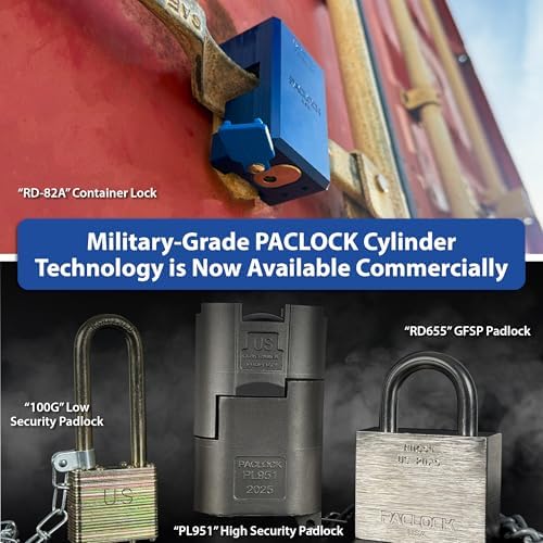 PACLOCK's 80-Series Trailer Hitch Lock, High Security Rotating Disc, 455" Pin, Keyed Differently w/ 1 Key, Black