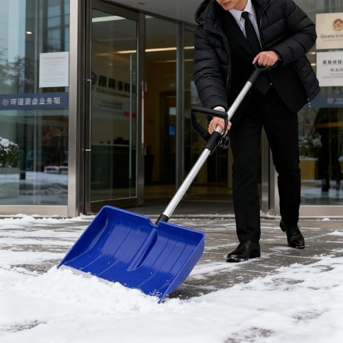 Anti Slip Grip Snow Shovel with Secure Handle for Safe Operate in Cold Winter Conditions Prevents Rust and Erosion Heavy Shovel