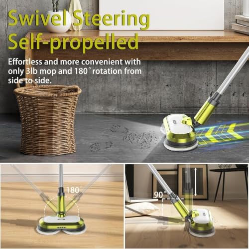 VMAI Cordless Electric Mop with Water Spray & Detachable Battery