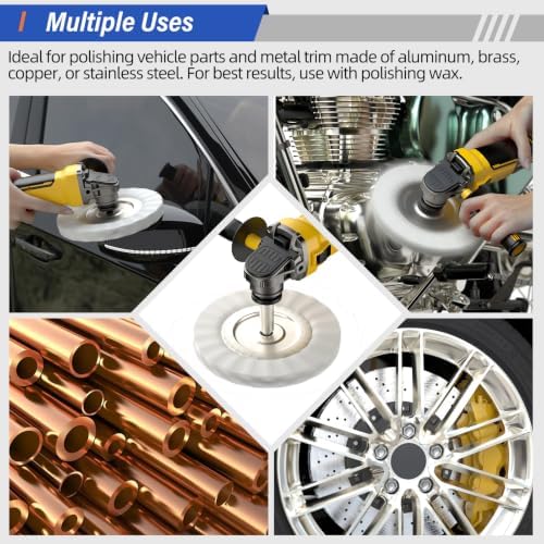 8" Airway Polishing Buffing Wheel for Angle Grinder, Soft Flannel Buffer Polisher Wheel for Car, Aluminum Metal Polishing Wheel Pad for Mirror Finish (5/8" Arbor Hole)