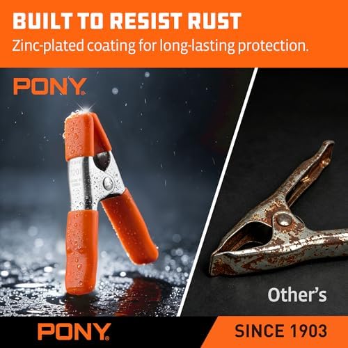 PONY 4" Heavy Duty Metal Spring Clamps with Protective Tips, 10-Piece