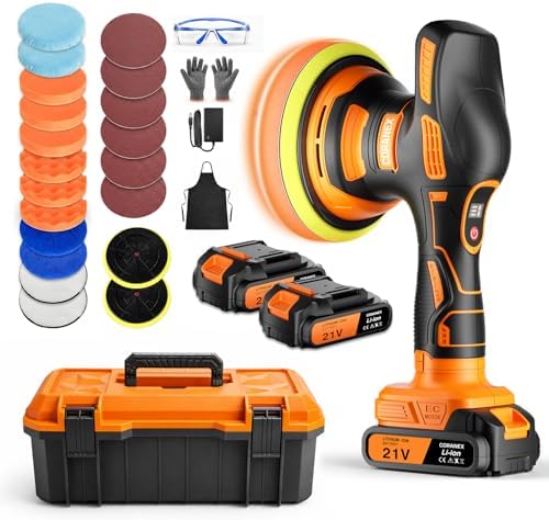 8-Speed Cordless Car Buffer Polisher Kit, 28 PCS Complete Kit