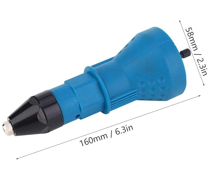 Hilitand Riveting Gun Adapter Electric Rivet Nut Gun Adapter Riveter Gun Adaptor Riveting Insert Nut Power Drill Tool Kit(Blue)