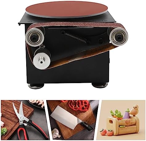 Mini Belt Disc Sander 6-Inch Sanding Disc & 1.2 x 15-Inch Sanding Belts for Wood Metal Stone Grinding, Small Spindle Sander Machine for Curve Grinding (One Sander w/Chuck & Flexible Shaft)