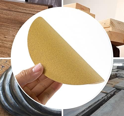 100 PCS 6 Inch PSA Sanding Discs 120 Grit Sandpapers Self Stick Sand Paper Adhesive Backed Sandpaper Roll Designed for Woodworking Metal Polishing