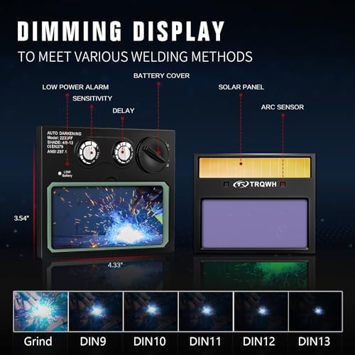 TRQWH Auto Darkening Welding Helmet with Light True Color Welding Hood