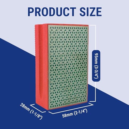 Diamond Hand Polishing Pad Diamond Sanding Block Foam Backed Diamond Sponge Sanding Pads for Wet or Dry Grinding polishing for Granite Marble Stone Tile Glass Ceramic (1, 200# Cubic)