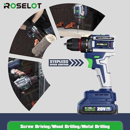 20V Brushless Cordless Drill Set, 531 In-lb Torque, 2x1.5Ah Batteries & Tool Box Included, Compact Power Drill Kit for Home Repair & DIY Projects
