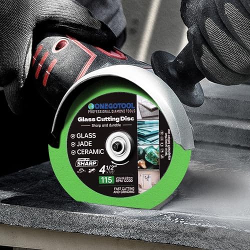 4-1/2x7/8 inch Glass Cutting Disc for Angle Grinder Glass Ceramic Diamond Cutting Blade Disc for Grinding Jade, Crystal, Wine Bottles, Tile. 5pcs