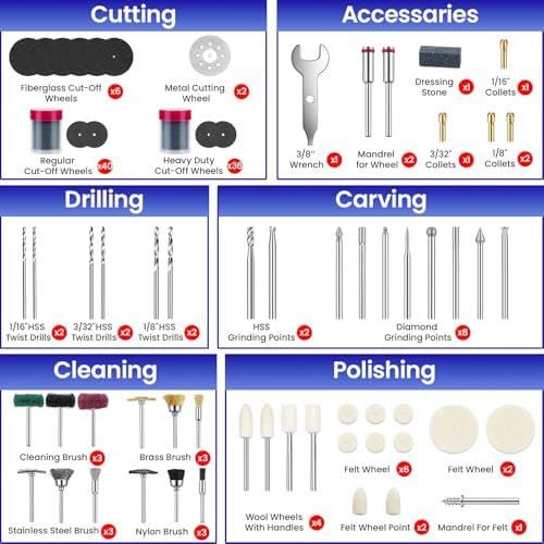 652-Piece Rotary Tool Accessory Kit, Dremel Compatible