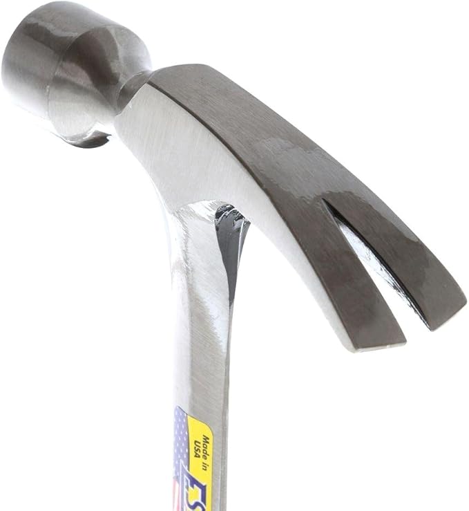 ESTWING Framing Hammer - 28 oz USA Made Long Handle Straight Rip Claw Hammer with Smooth Face & Shock Reduction Grip - E3-28S