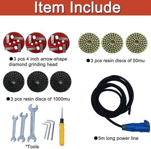 INTBUYING Concrete Floor Grinder Machine Hand-push Concrete Cement Ground Grinder Epoxy Terrazzo Marble Paint Removal Foldable Design Floor Grinder Grinding Machine 220v