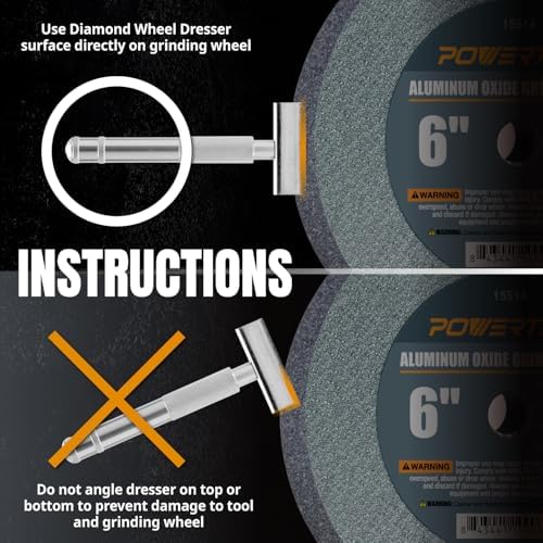 POWERTEC Diamond Wheel Dresser for Turing and Deburring Bench Grinder Wheel Use on Aluminum Oxide Grinding Wheel & Silicon Carbide Grinding Wheel to Prep and Smooth Grinding Surface 3 Pack (71003-P3)