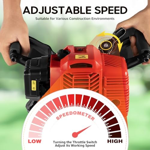 52cc Gas Powered Planting Shovel Digger, 2-Stroke Handheld Tree Digging Machine, Multi-Functional Garden Shovel Tree Digger for Gardens, Farms, and Homes