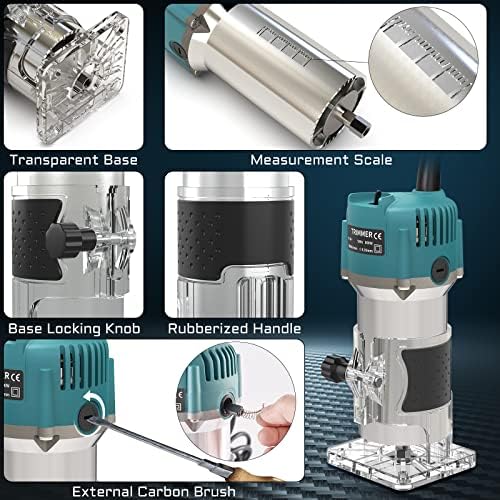 TwoWin Router Tool, 110V 800W Compact Palm Wood Router Tool for Woodworking