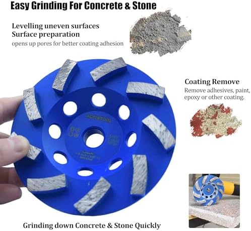 4.5 in. x 5/8-11 in. Threaded Arbor 9 Segments Diamond Turbo Cup Wheel for Stone Concrete Masonry (5/8"-11 Threaded)