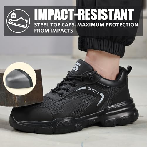 Steel Toe Shoes for Men Puncture Resistant Mens Safety Work Shoes
