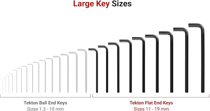 TEKTON Flat End Hex L-Key Set, 23-Piece | KLX91305 | (0.050 - 3/8 in., 1.3 - 10 mm), Manganese Phosphate Finish, Holder