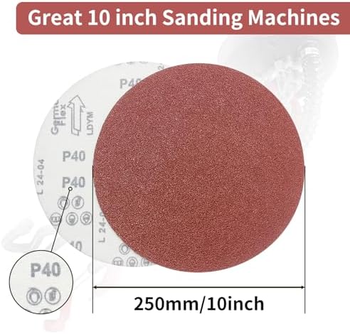 30 Pack 10 Inch Sanding Discs, Hook and Loop No-Hole Sandpaper